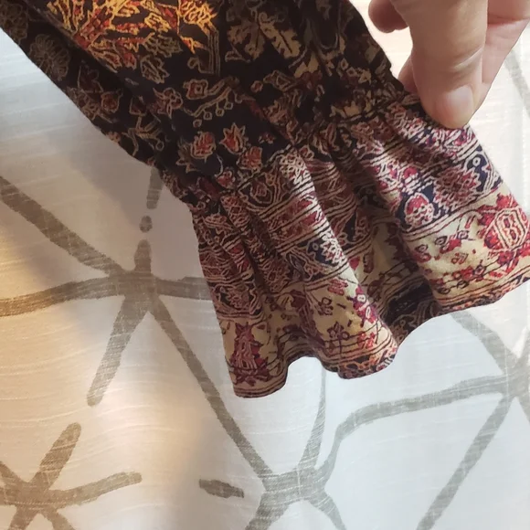 Lucky Brand Boho navy and red long sleeve Peasant top - Picture 4 of 5